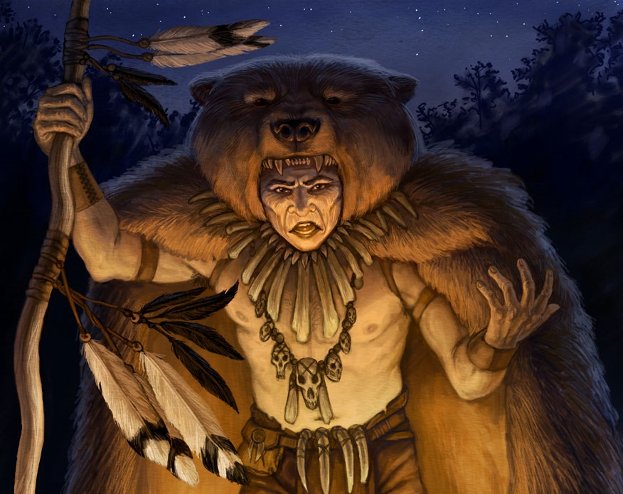 Первобытные духи. Медвежий шаман Тотем. Вампус мифология. Медведь в мифологии. Шаманский Тотем.